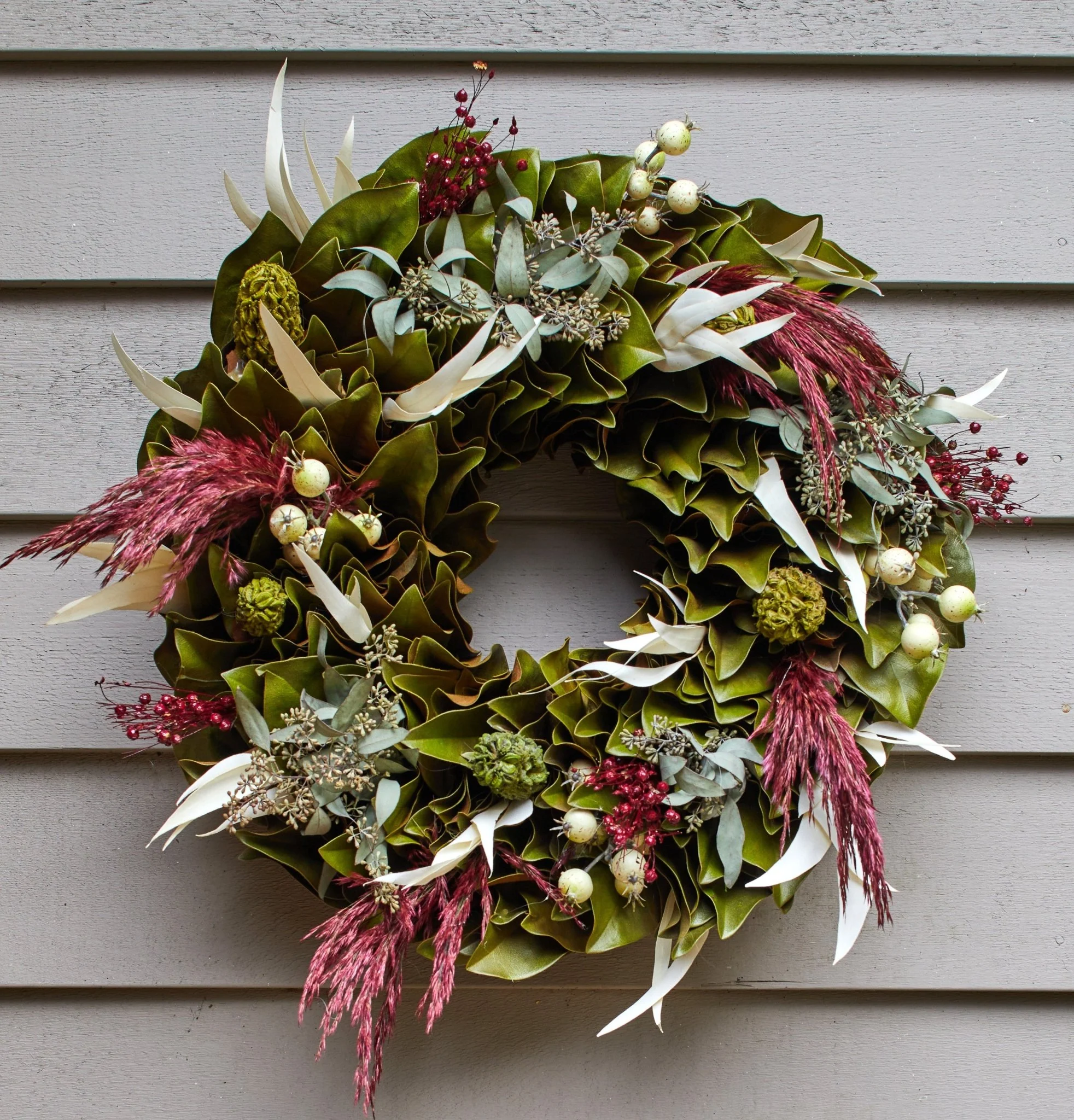 H Potter Woodland Magnolia Dried Wreath – Spring Botanical Wreath - Image 3