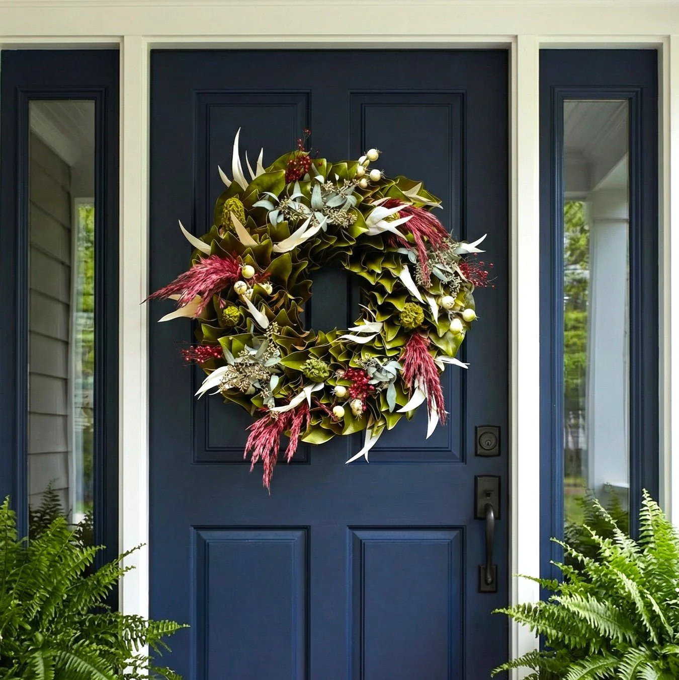 H Potter Woodland Magnolia Dried Wreath – Spring Botanical Wreath - Image 4